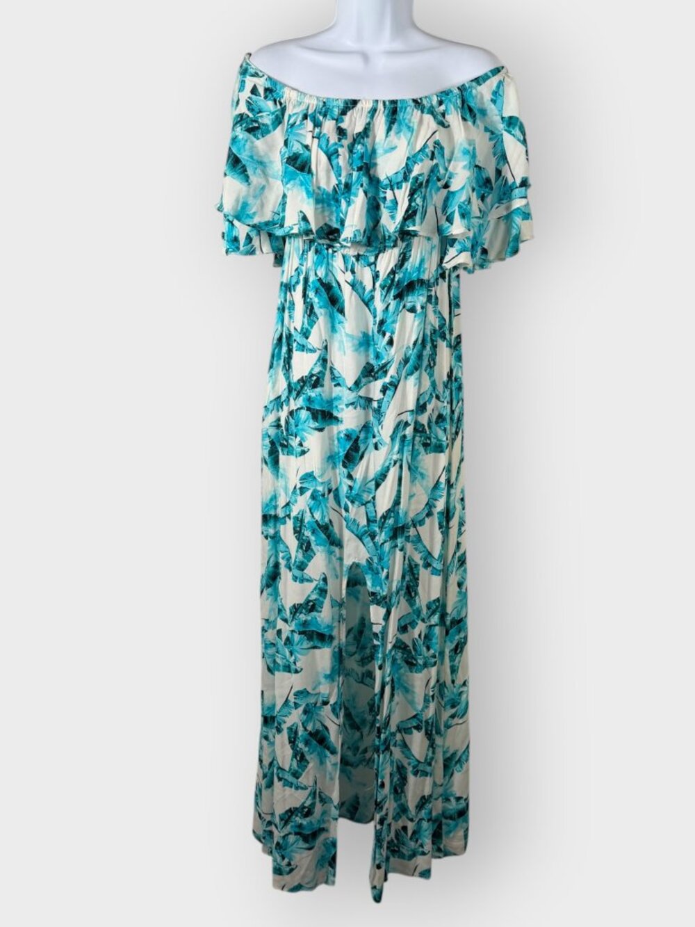 Buddy Love Gin N Tonic Maxi Dress | Medium | Teal Beachy Tropical Resort